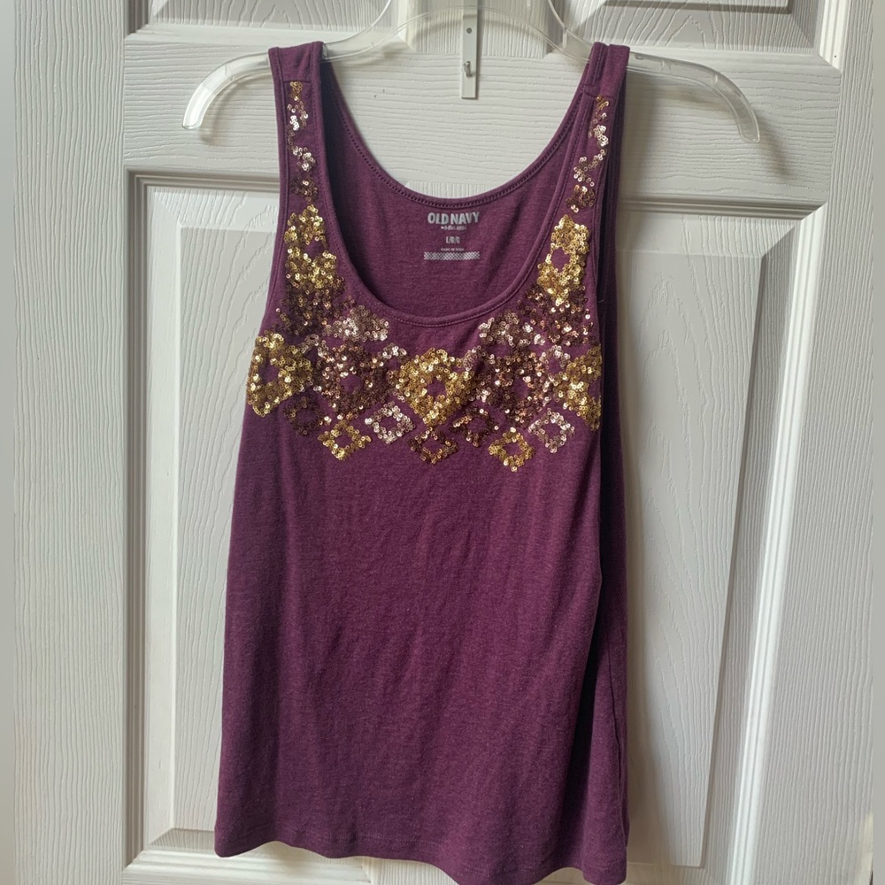 Sequined Tank Top style shirt- Large, like new